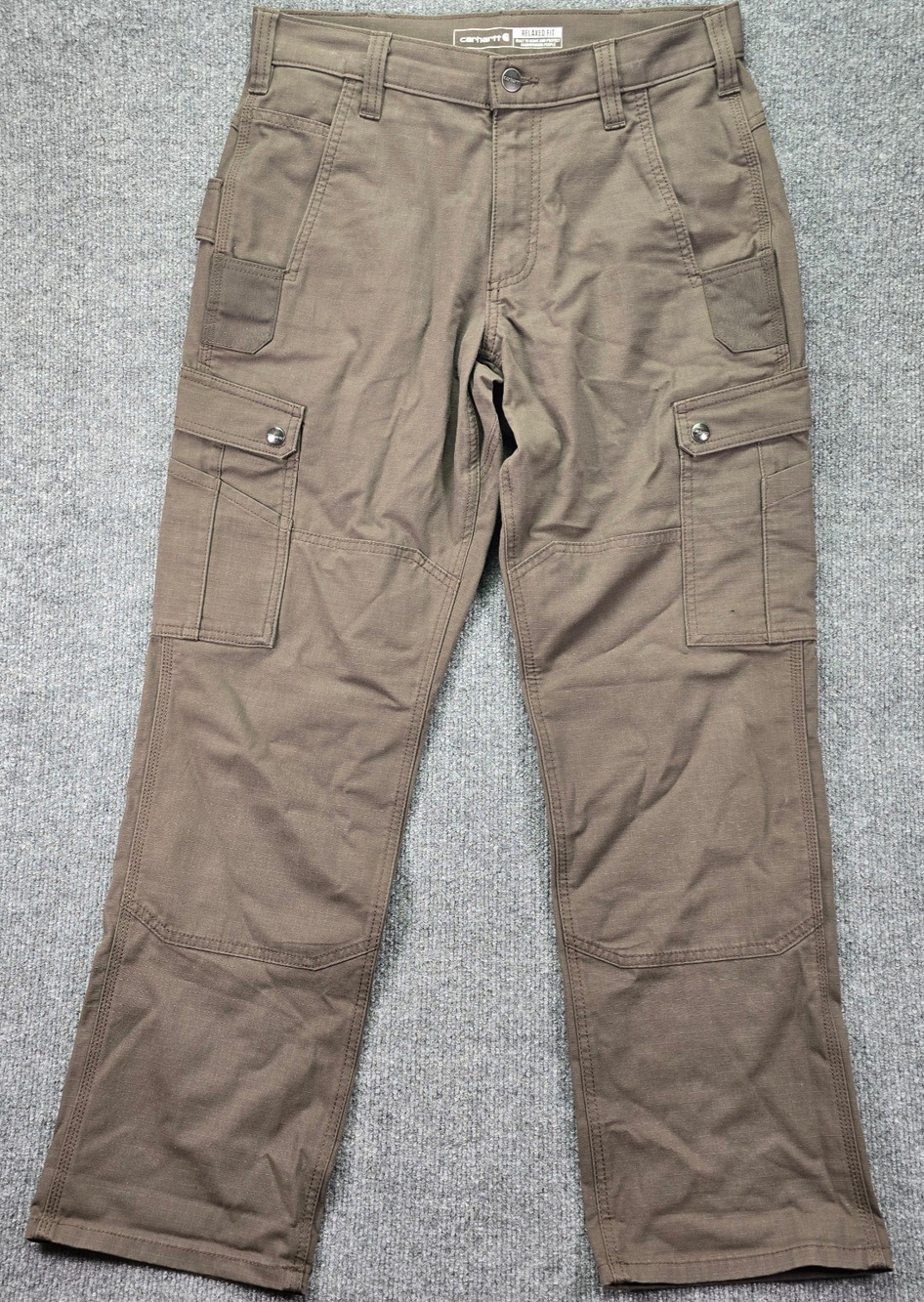 Carhartt Rugged Flex Pants Mens 30x30 Brown Ripstop Cargo Work Relaxed Fit